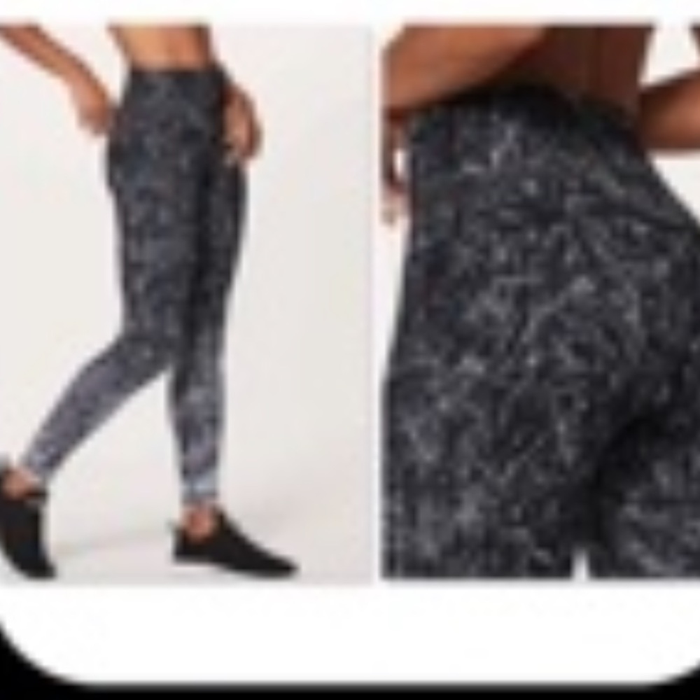 Lululemon Athletica Black and grey Patterned high waisted Leggings 4 luxstream